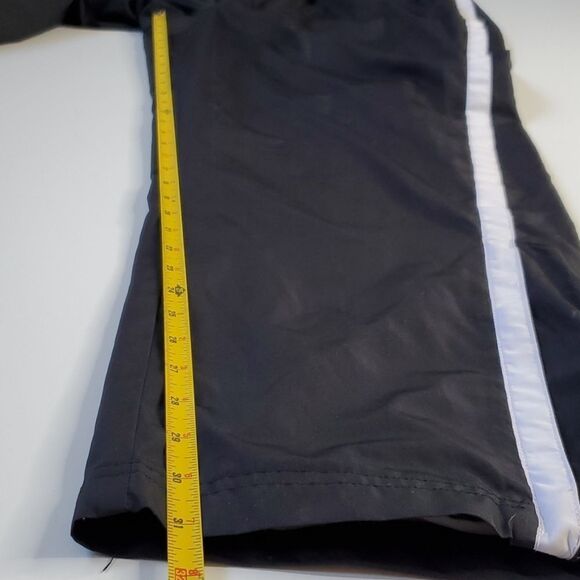 L REEBOK BLACK ZIP MESH POCKETS TRACK PANTS LARGE - Picture 3 of 9